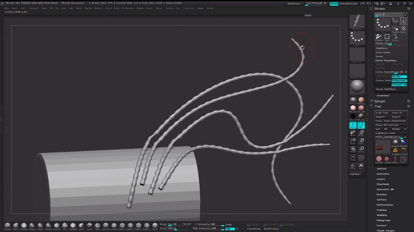 importing curves to zbrush