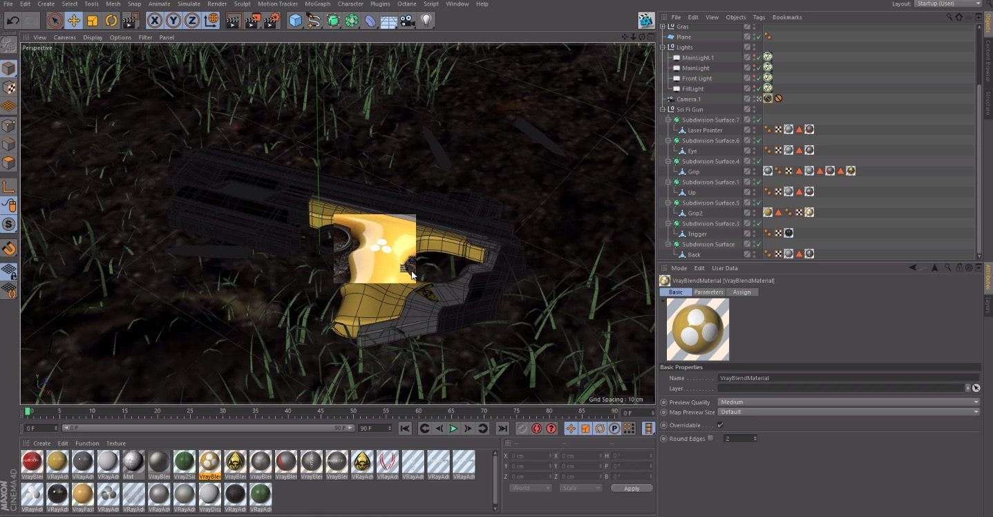 sci fi gun C4D