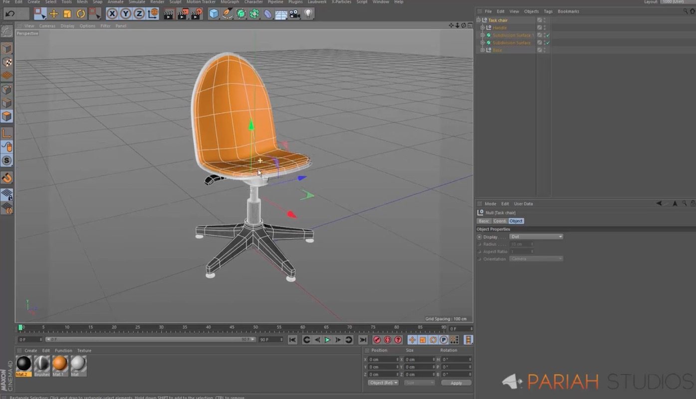 Modeling a chair in Cinema 4D