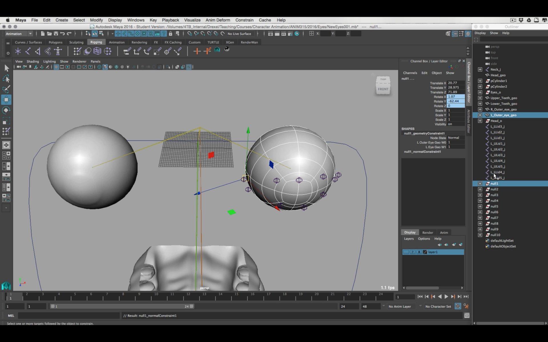 Universal Joint Rig for Eyes