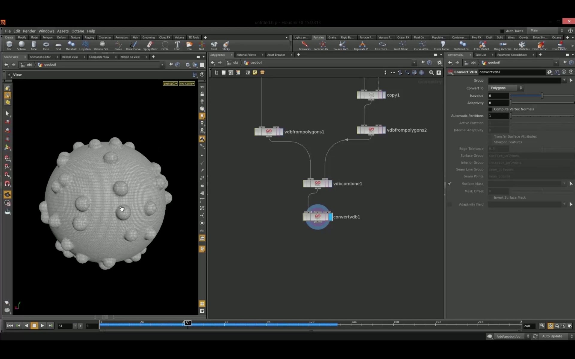 Building the geoboil setup in Houdini