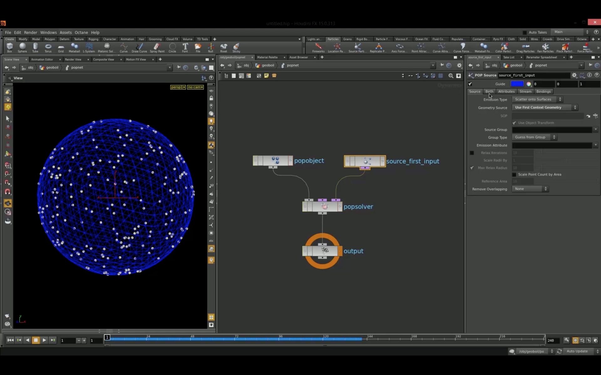 Building the geoboil setup in Houdini