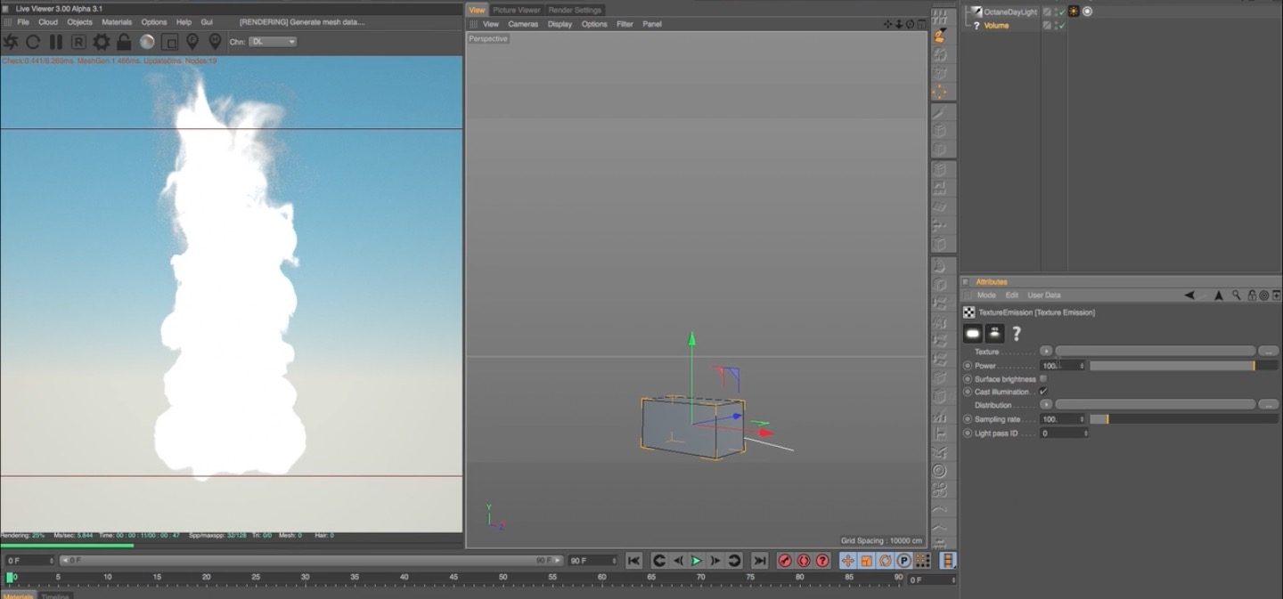 Volumetric Rendering in Octane Cinema 4D