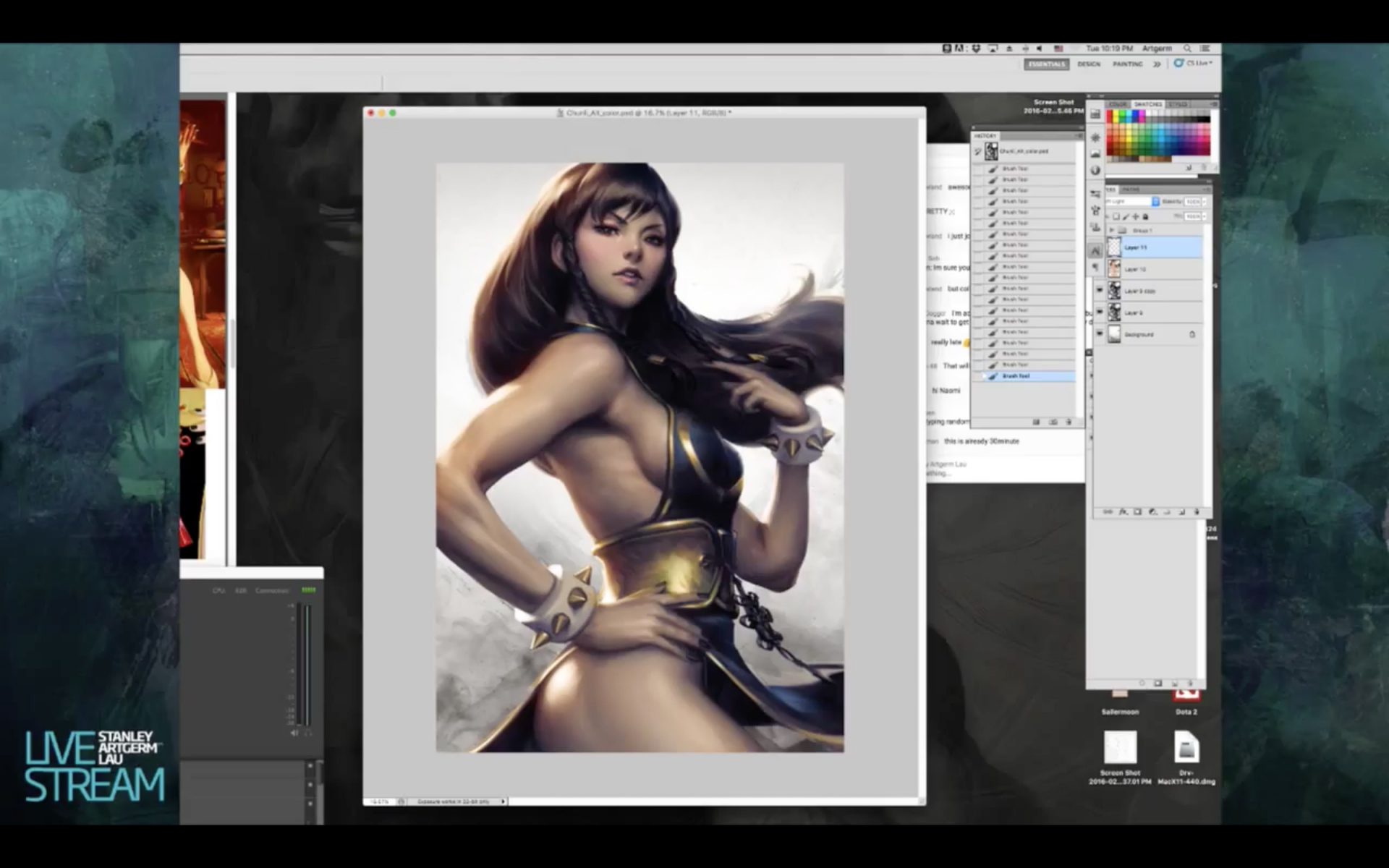 How to add colors to a grayscale painting by Stanley Lau