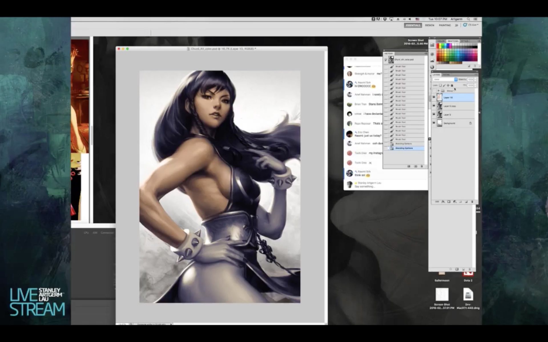 How to add colors to a grayscale painting by Stanley Lau