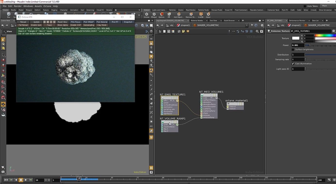 Shading Explosions in Houdini with Octane