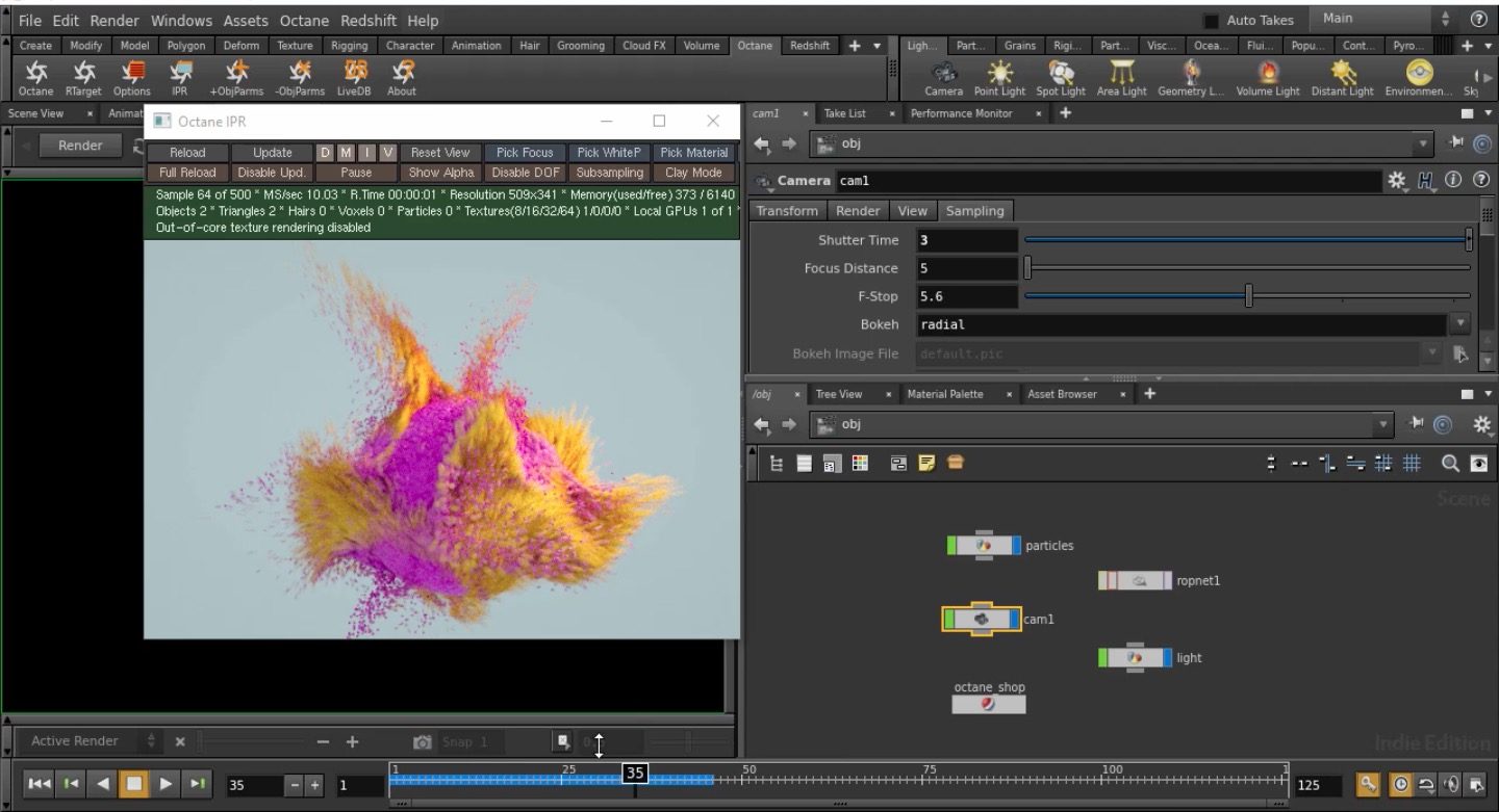 Particle rendering in Houdini - Redshift and Octane