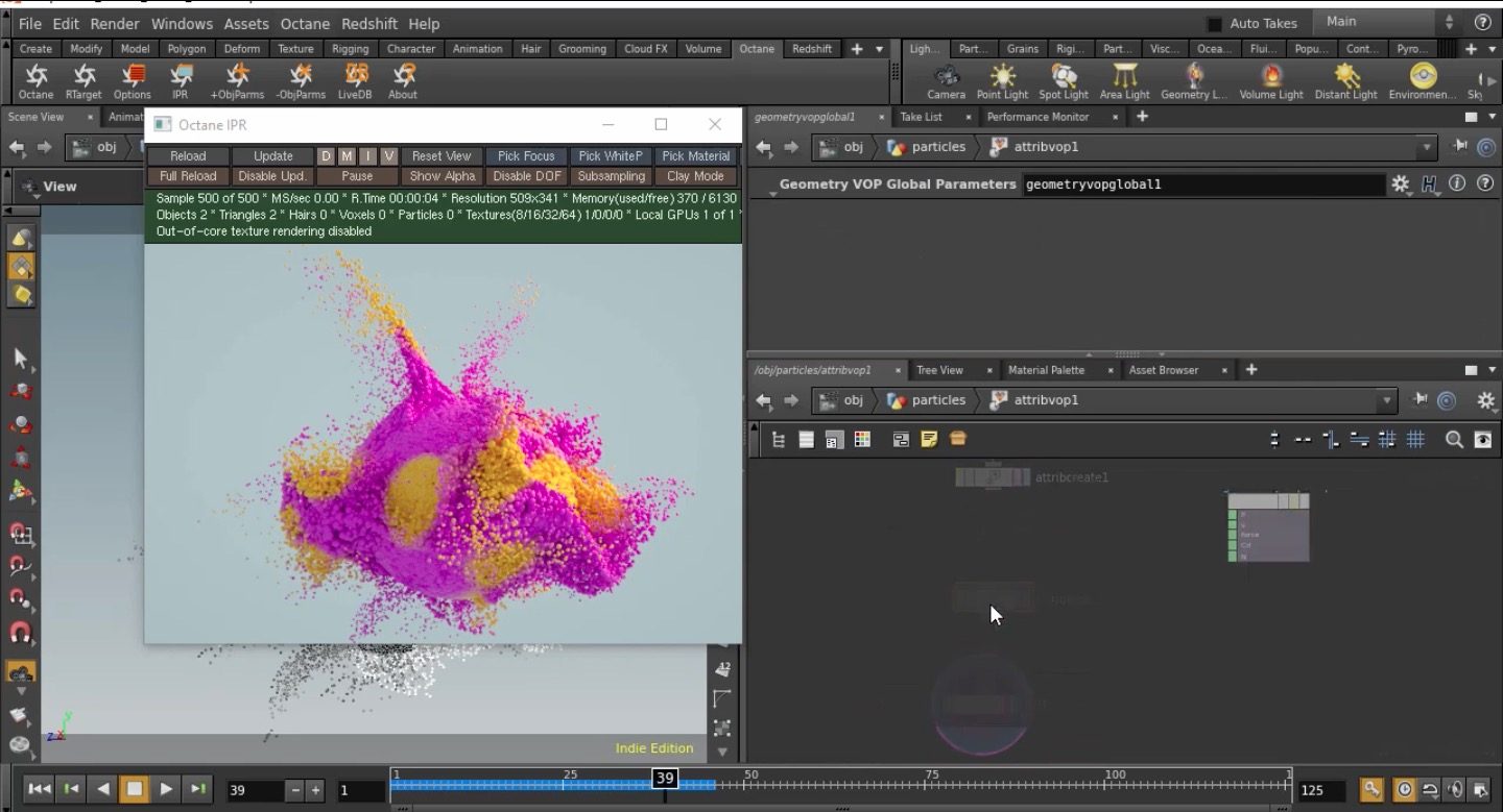 Particle rendering in Houdini - Redshift and Octane