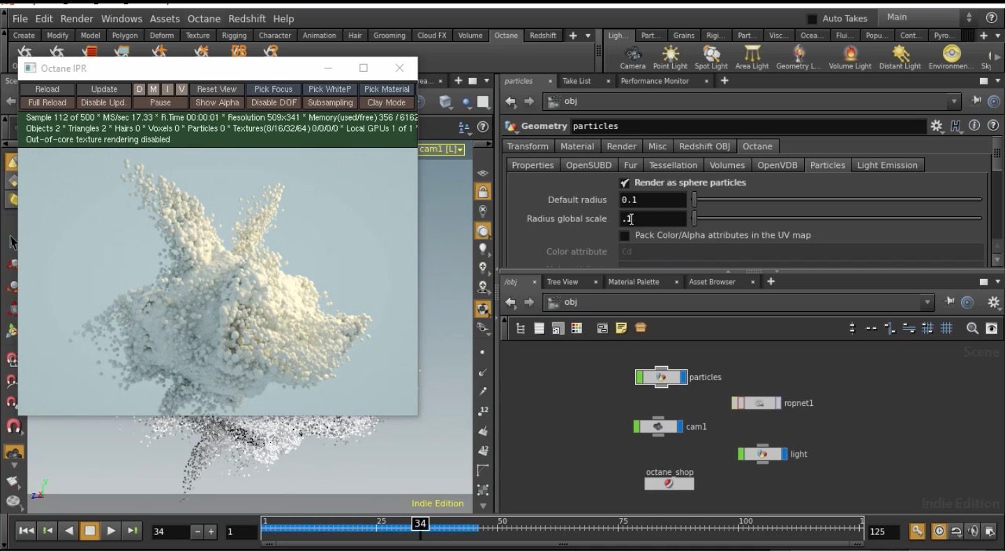 Particle rendering in Houdini - Redshift and Octane