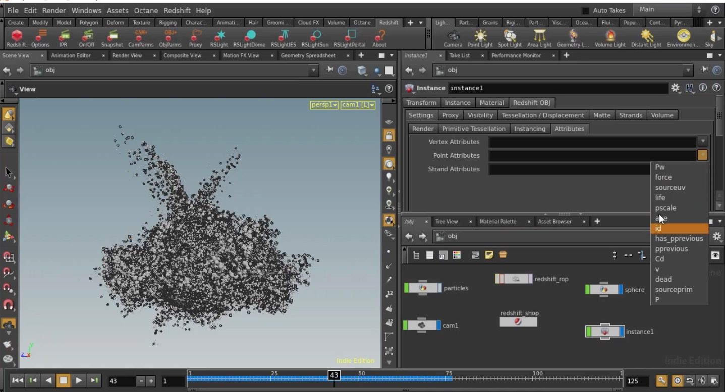 Particle rendering in Houdini - Redshift and Octane