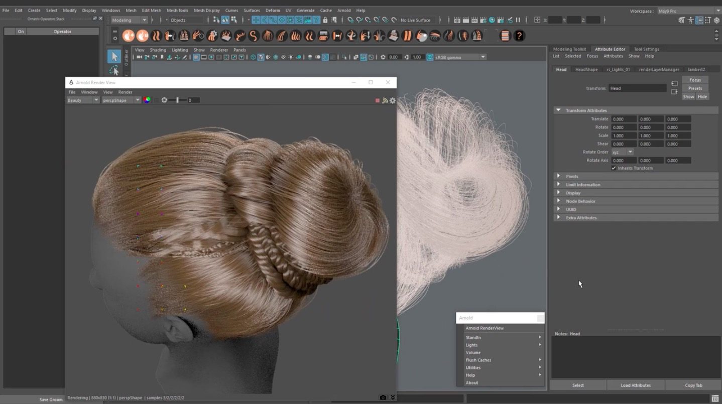 Creating Braids and Buns in Maya