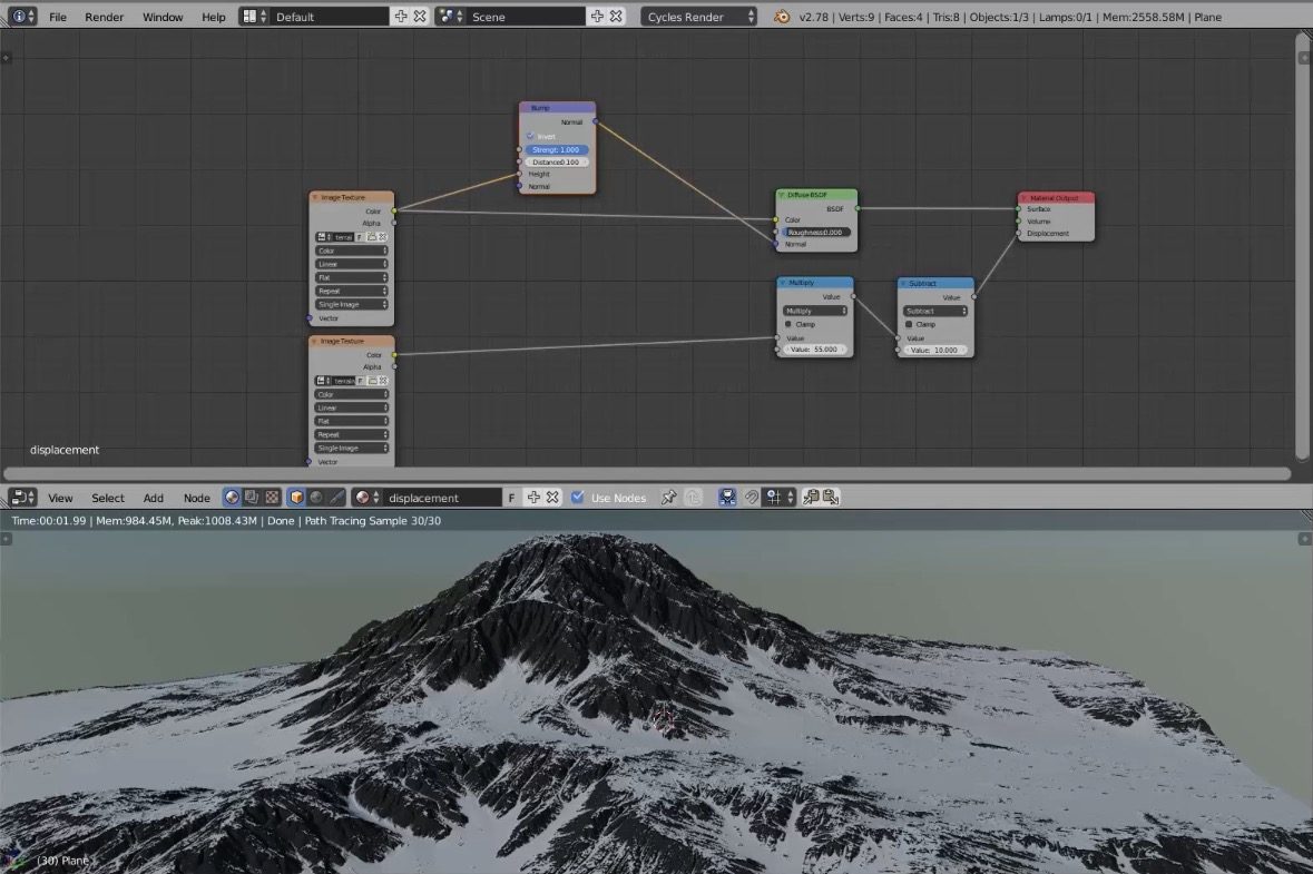 Micropolygon Displacement Basics in Blender