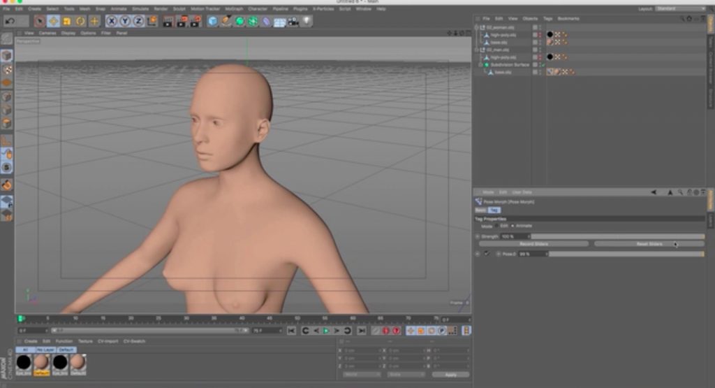 Morphing a man into a woman with C4D