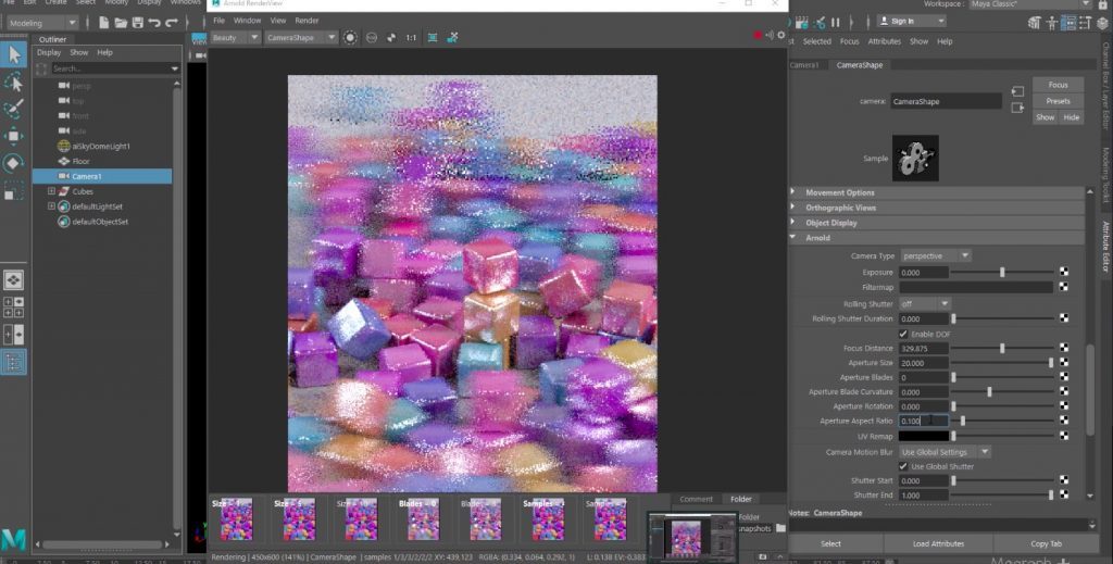 Understanding Depth Of Field in Arnold and Maya