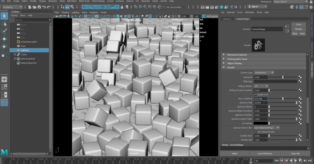 Understanding Depth Of Field in Arnold and Maya