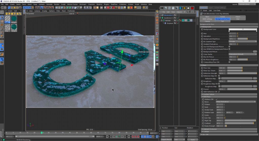 Create an Animated Water-Text in Cinema 4D