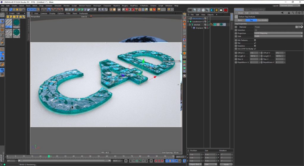 Create an Animated Water-Text in Cinema 4D