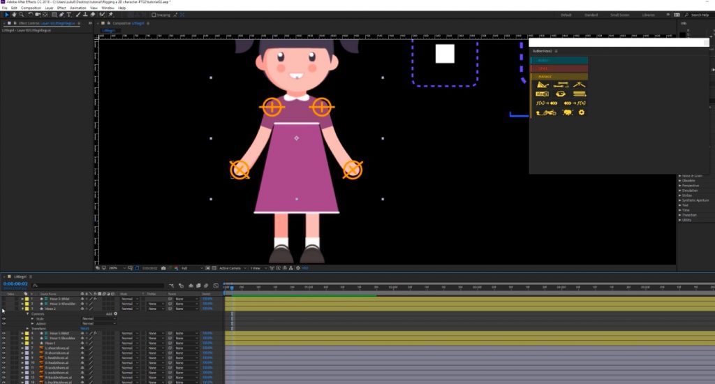 How to rig a 2D character in After effects