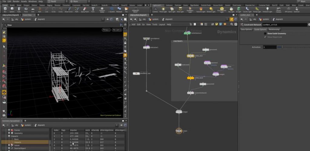 Dynamic Metal Bending Constraints in HOUDINI