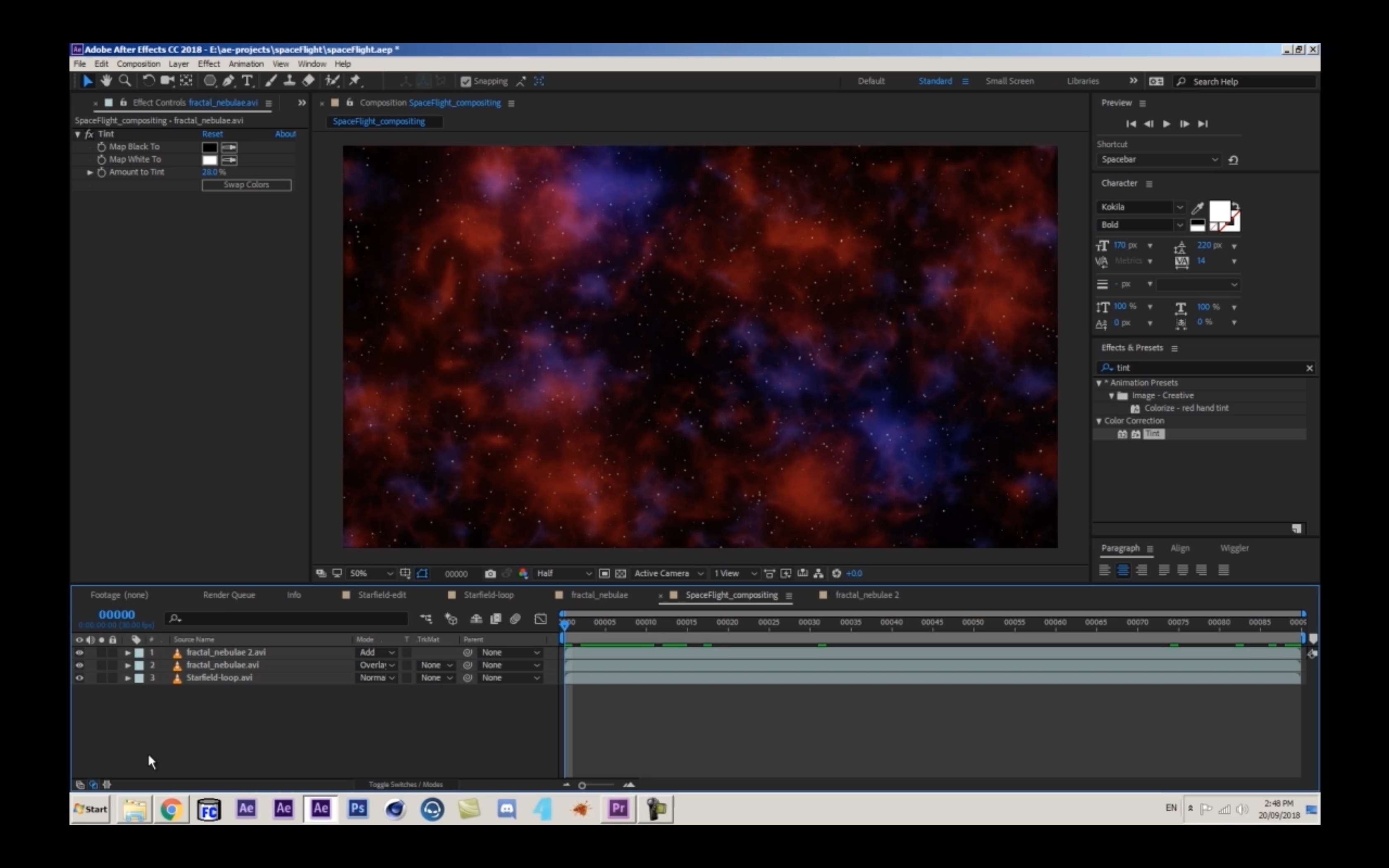 Creating a Looping Space Flight in After Effects without Plugin