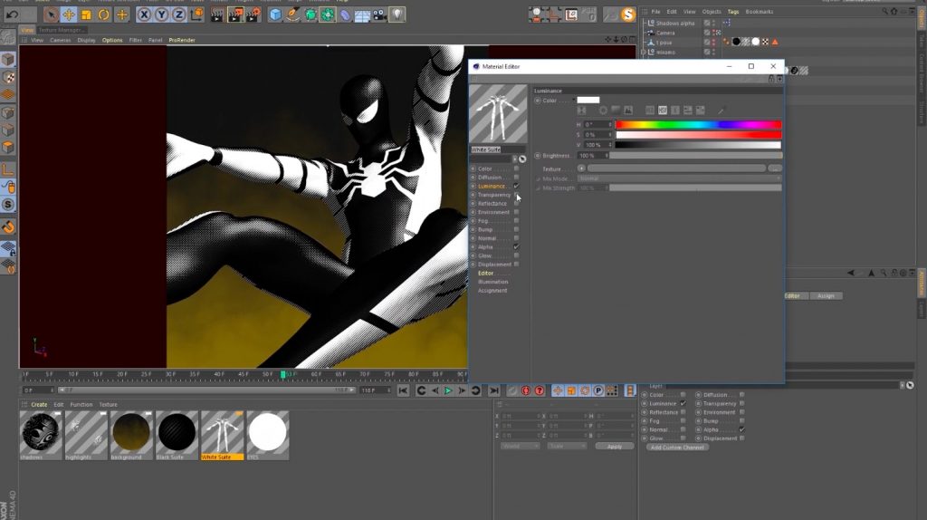 Spider-Man Texture in C4D Standard Render