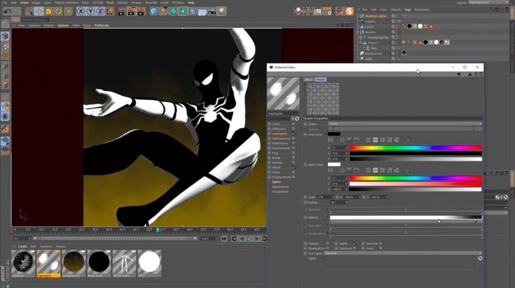 Spider-Man Texture in C4D Standard Render