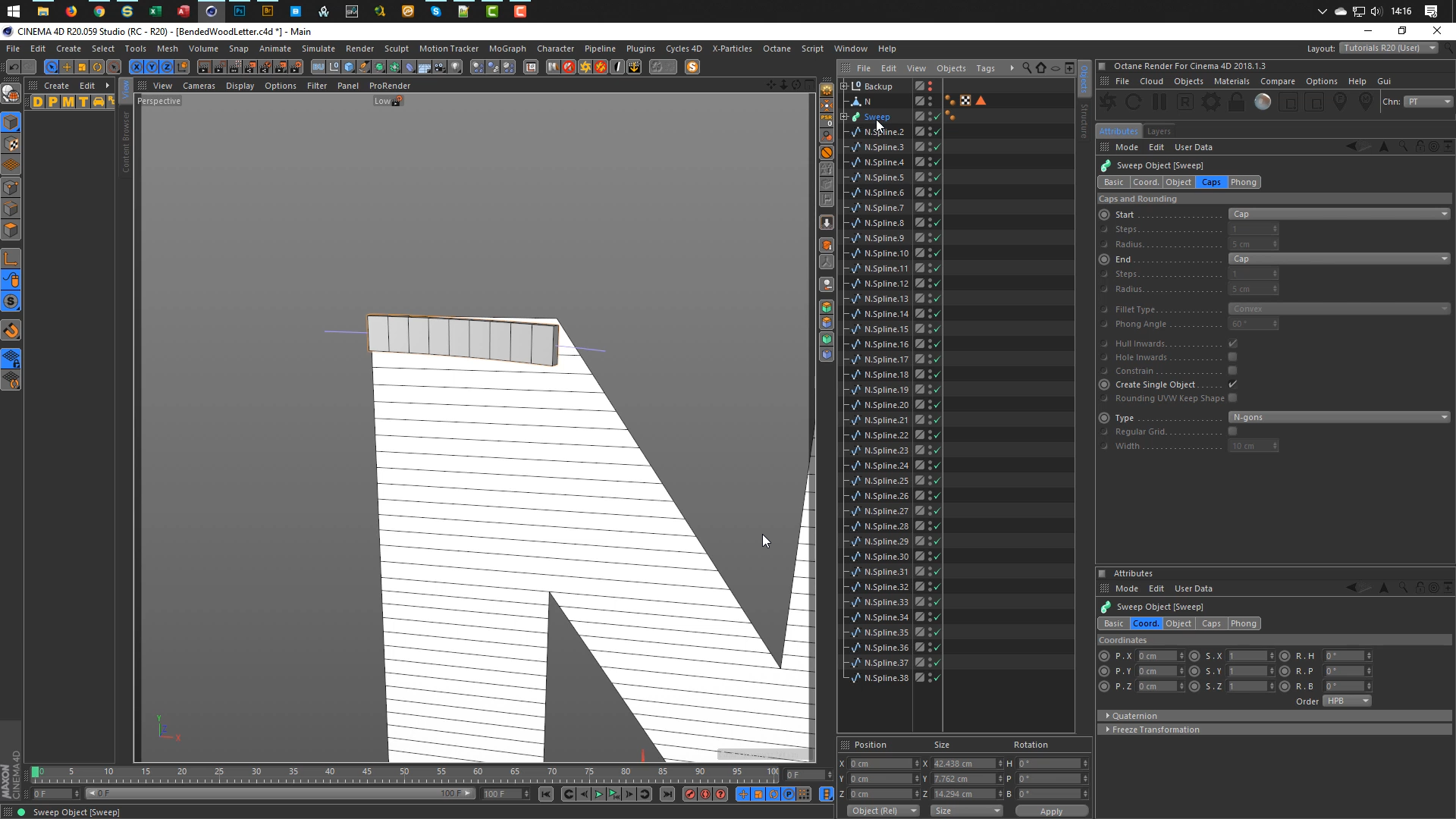 Cinema 4D Tutorial: Bended Letter Stripes