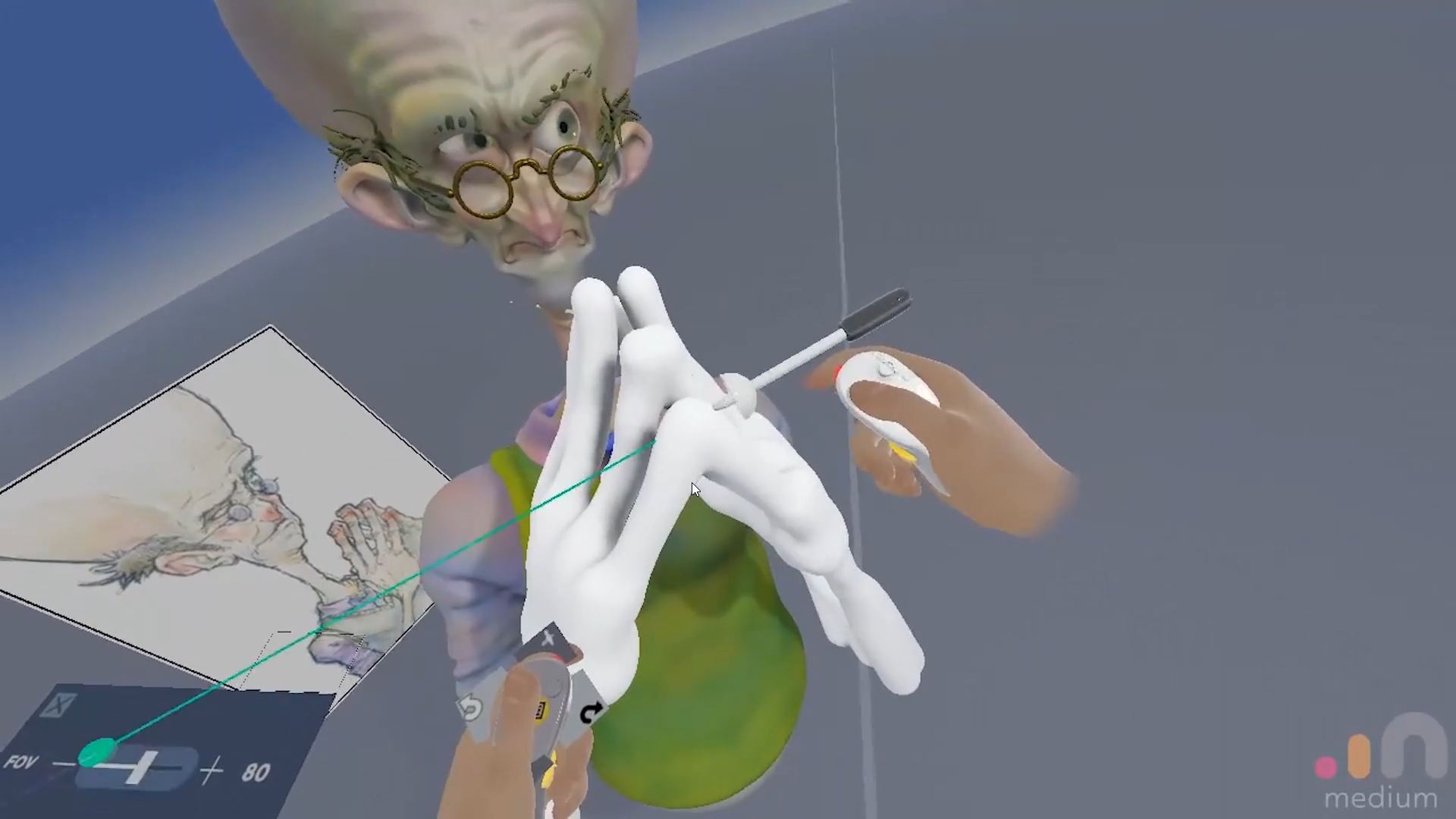 Sculpting a character in VR with Oculus Medium